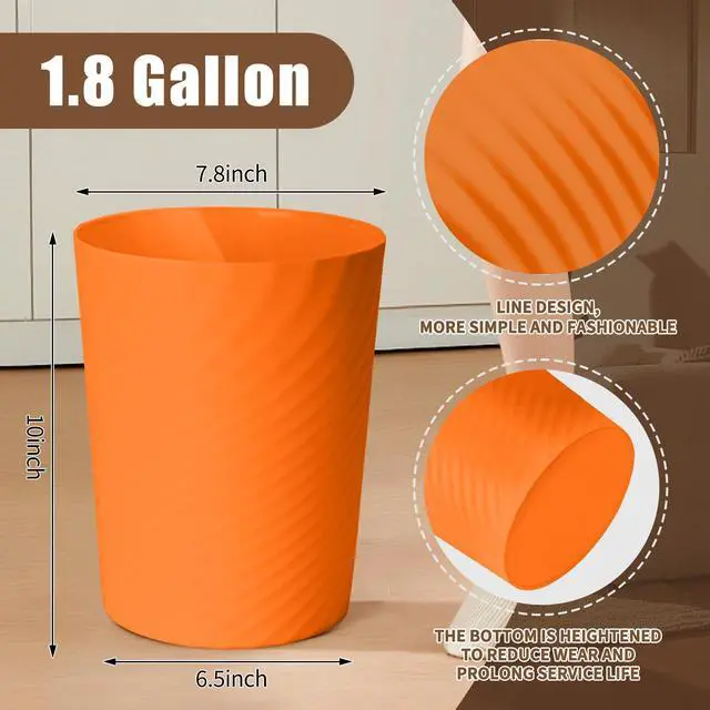 Alt view image 2 of 7 - Small Trash Can, Orange