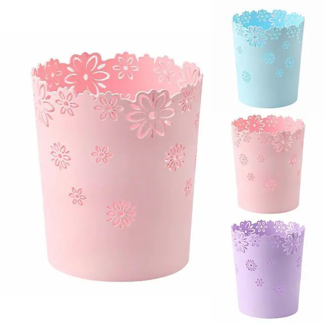 Main image of Mini Wastebasket 1 Gallons Small Pink Trash can Office Plastic Garbage Can for Bathroom Vanity, Desktop, Office or Kids Rooms (Pink, Mini)