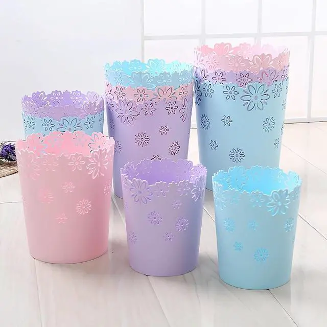 Alt view image 3 of 7 - Mini Wastebasket 1 Gallons Small Pink Trash can Office Plastic Garbage Can for Bathroom Vanity, Desktop, Office or Kids Rooms (Pink, Mini)