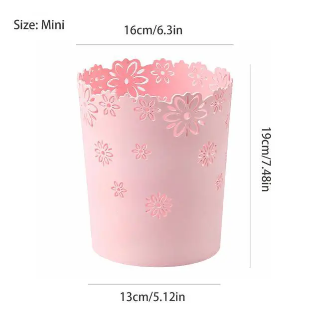 Alt view image 2 of 7 - Mini Wastebasket 1 Gallons Small Pink Trash can Office Plastic Garbage Can for Bathroom Vanity, Desktop, Office or Kids Rooms (Pink, Mini)