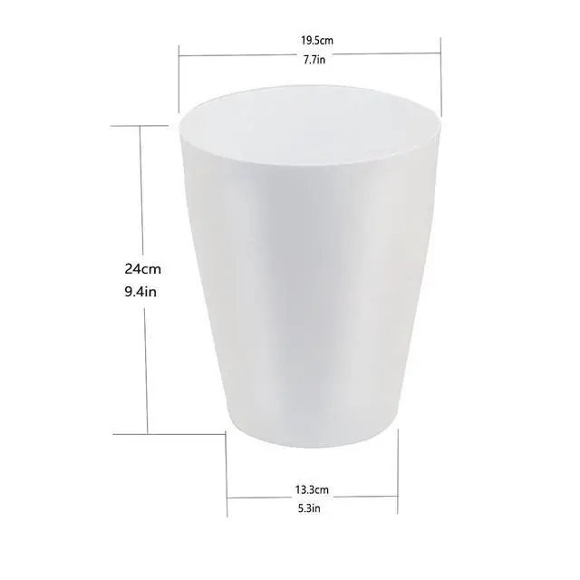 Alt view image 7 of 7 - Small Trash Can,Plastic Round Bathroom Wastebasket Garbage Can for Bathroom Bedroom Kitchen Office (White, Pack of 2)