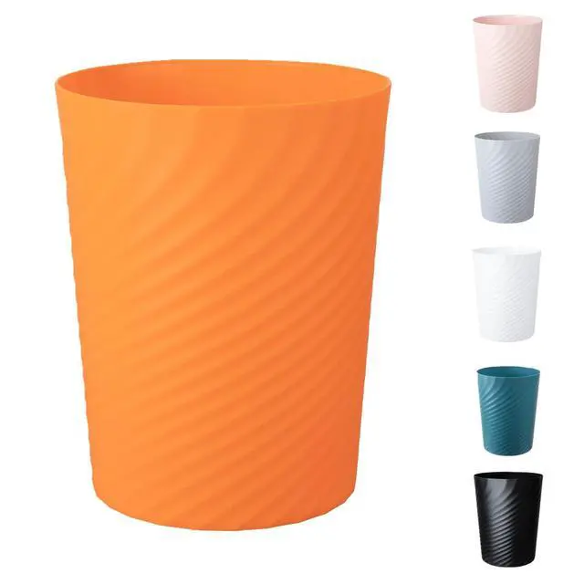 Main image of Trash Can, Small Plastic Trash Can, Wastebasket Recycling Bin, Round Garbage Can for Bathroom, Office, Bedroom, Kitchen 1.8 Gallon/8 L (Orange)
