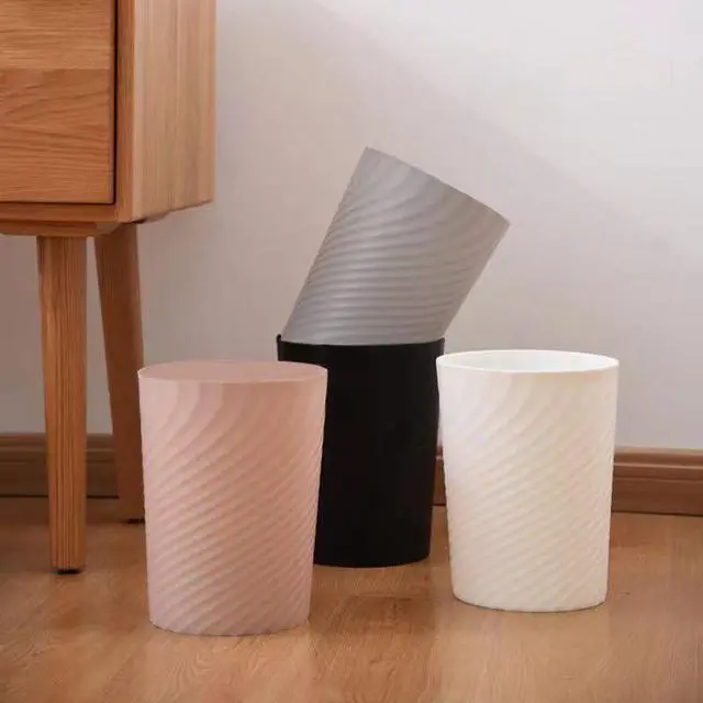 Alt view image 5 of 7 - Trash Can, Small Plastic Trash Can, Wastebasket Recycling Bin, Round Garbage Can for Bathroom, Office, Bedroom, Kitchen 1.8 Gallon/8 L (Orange)