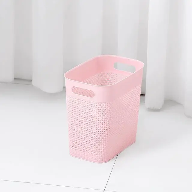 Alt view image 3 of 6 - Plastic Trash Can Wastebasket, Garbage Container Basket for Bathrooms, Kitchens, Offices, Kids Rooms (Pink, 3 Gallon), 1 Pack