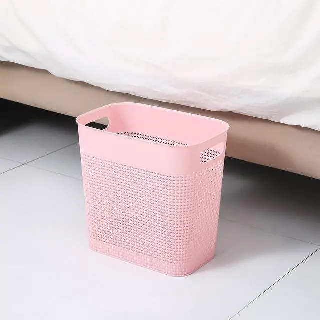Alt view image 2 of 6 - Plastic Trash Can Wastebasket, Garbage Container Basket for Bathrooms, Kitchens, Offices, Kids Rooms (Pink, 3 Gallon), 1 Pack