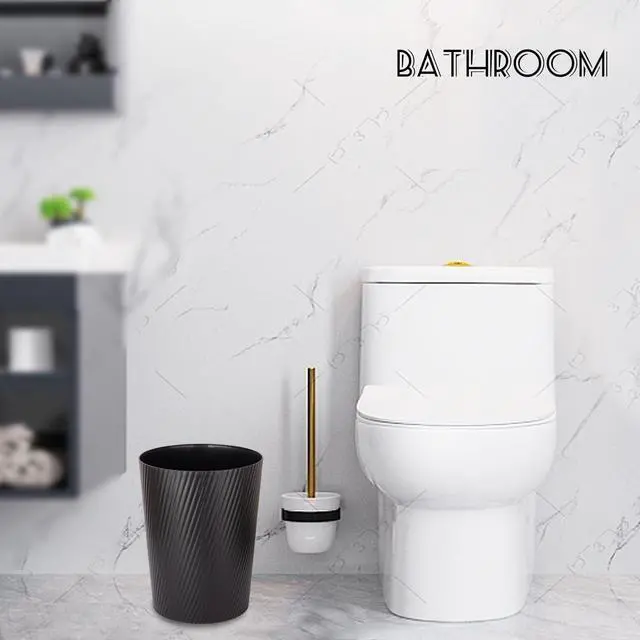 Alt view image 2 of 7 - Small Trash Can Wastebasket Garbage Can Container Bins for Bathrooms, Laundry Room, Kitchens, Offices, Kids Rooms, Dorms (Black)