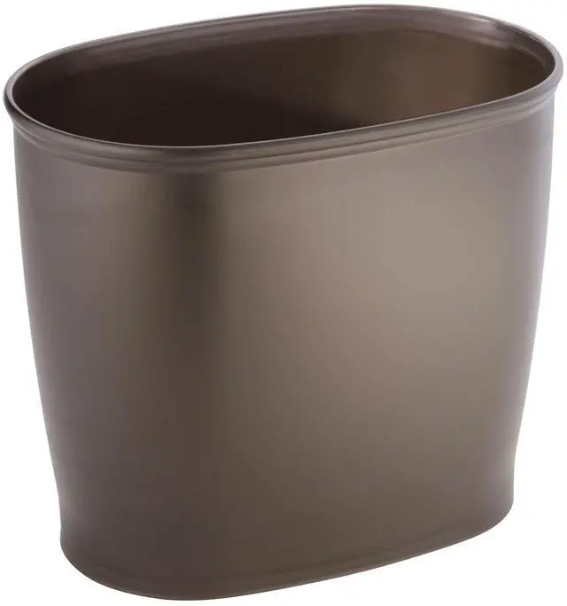 Main image of Slim Plastic Bathroom Trash Can, Bronze