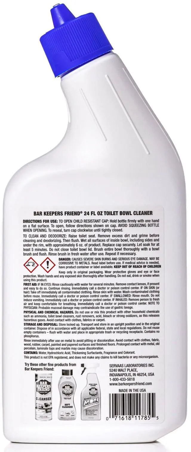 Alt view image 3 of 3 - Toilet Bowl Cleaner - 24 fl oz Each - Extra Thick Formula Cleans and Deodorizes, Removes Rust Stains and Mineral Deposits (1)