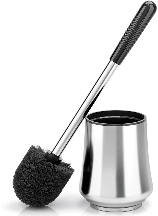 Main image of Toilet Brush, Toilet Brush and Holder Sliver Toilet Bowl Brush with Durable Bristles Modern Holder Toilet Scrubber Toilet Brush Set for Bathroom Cleaning