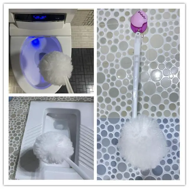 Alt view image 4 of 4 - Bowl Brush Toilet Cleaning Brush Set Soft Polyester Head 15x5 inches White (4PacK)