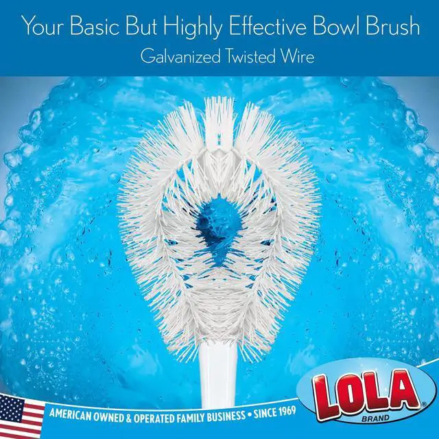 Alt view image 3 of 5 - Toilet Bowl Brush w/Curved Head, Coated Wire, Durable Poly Bristles, Reaches Under Toilet Bowl Rim, 1 Pack