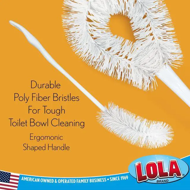 Alt view image 4 of 5 - Toilet Bowl Brush w/Curved Head, Coated Wire, Durable Poly Bristles, Reaches Under Toilet Bowl Rim, 1 Pack