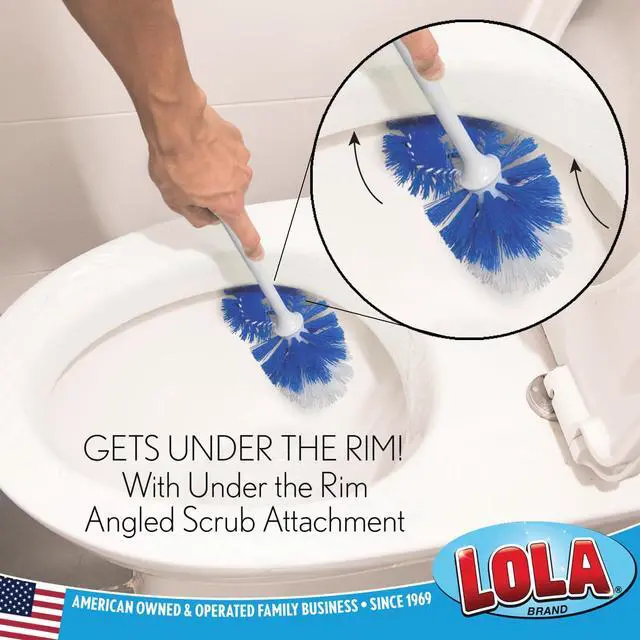Alt view image 3 of 5 - Classic Toilet Brush w/Under-The-Rim Scrubber, deep Cleans The Entire Toilet Bowl, Non-Slip Handle w/Rubber Comfort Grip, 1 Pack