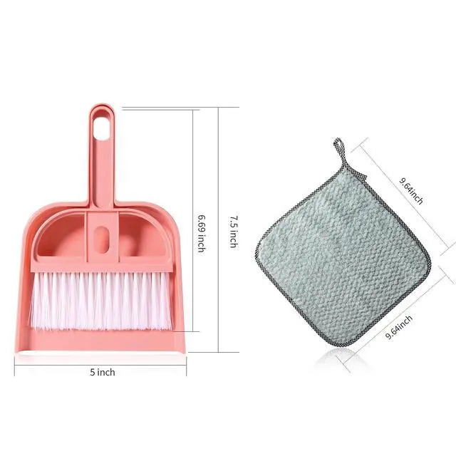 Alt view image 2 of 7 - 3 Pack Mini Hand Broom and Dustpan Set Small Dust Pans with Brush Set Cleaning Tool for Desk, Car and Animal Waste Mixed Color