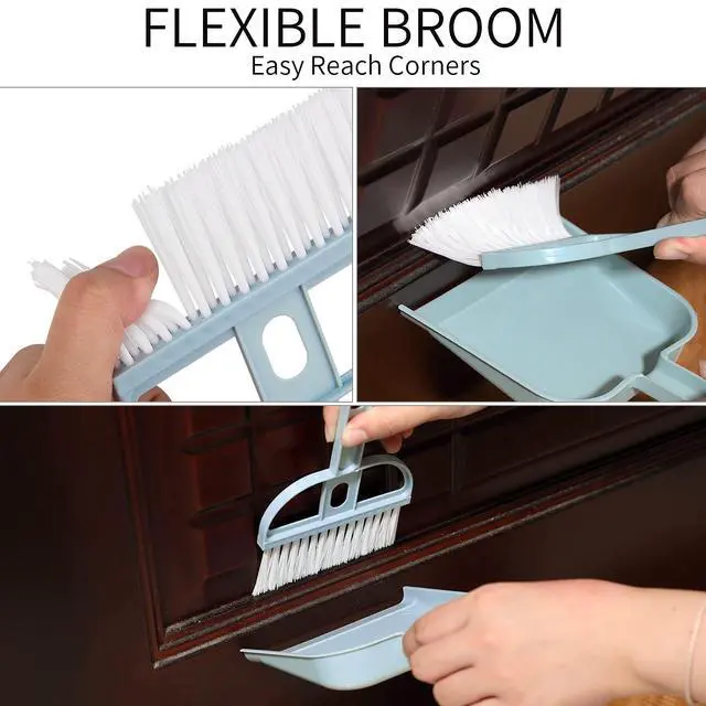 Alt view image 7 of 7 - 3 Pack Mini Hand Broom and Dustpan Set Small Dust Pans with Brush Set Cleaning Tool for Desk, Car and Animal Waste Mixed Color