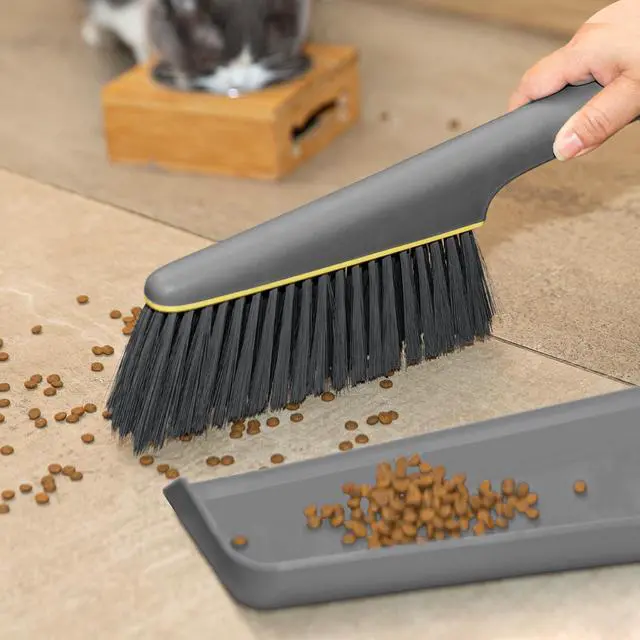 Alt view image 4 of 7 - Small Broom and Dustpan Set, Hand Mini Dust-Pan and Brush, Handheld Portable Compact, 1 Piece, Gray
