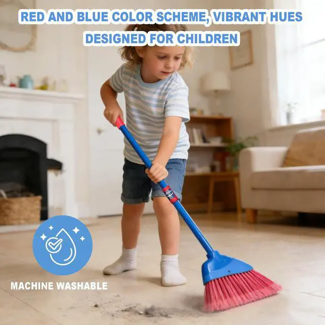 Alt view image 2 of 7 - Small Broom-Indoor or Outdoor Portable Broom with Adjustable Handle, Cleaning Little Helper for Housekeeping,Office,Working Desk,Pet Nest