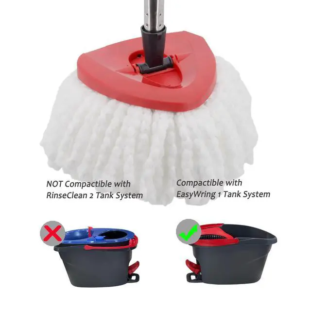 Alt view image 2 of 5 - 3 Pack Microfiber Mop Replacement Heads Spin Mop Refills Easy Cleaning Mop Head Replacement Includes 2 Extra Microfiber Cloths