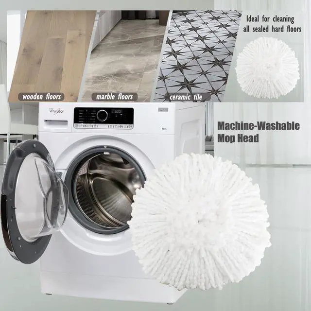 Alt view image 3 of 5 - 3 Pack Microfiber Mop Replacement Heads Spin Mop Refills Easy Cleaning Mop Head Replacement Includes 2 Extra Microfiber Cloths