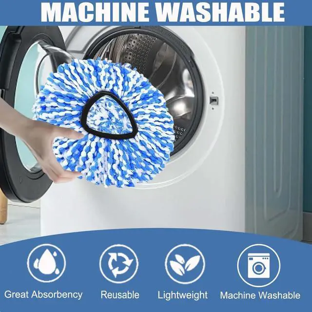 Alt view image 6 of 7 - 4-Pack Spin Mop Replacement Head for O-Ceda RinseClean Spin Mop Refill 2-Tank System Microfiber Deep Cleaning Machine Washable and Easy-to-Replace
