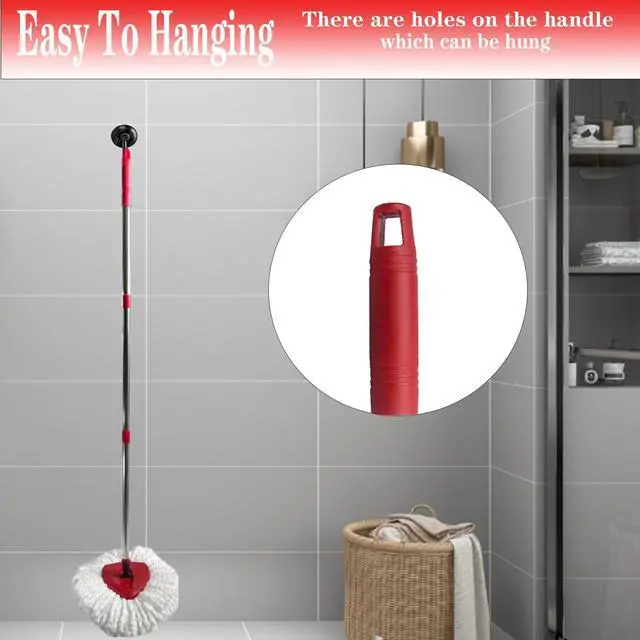 Alt view image 4 of 7 - Spin Mop Replacement Handle, 4-Section 30-to-58 inch Mop Replacement Stick Compatible with Ocedar Mop Handle for Easy Wring Mop Refills, Germany Screw Joint(Mop Head&Base not Include)