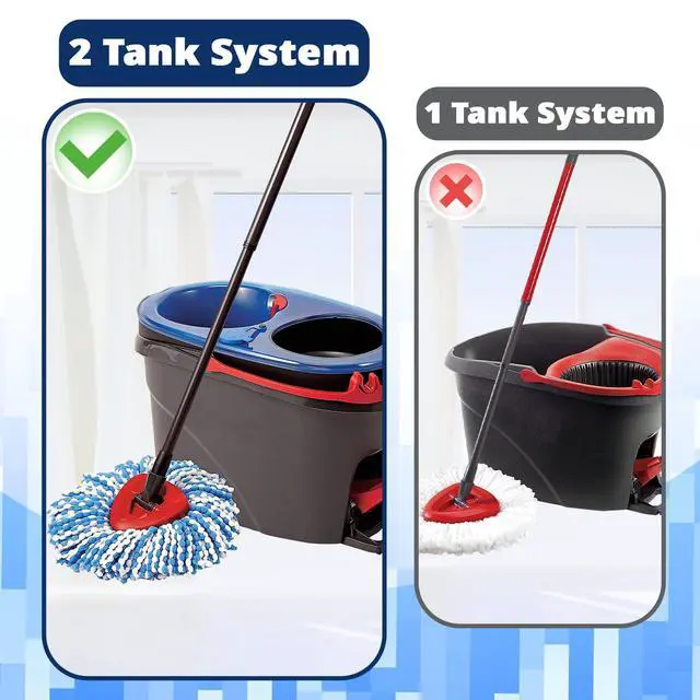 Alt view image 2 of 7 - Spin Mop Replacement Head Compatible with RinseClean 2-Tank System, 3 Pack Machine Washable Mop Refills, Removes Dust, Hair & Kitchen Dirt