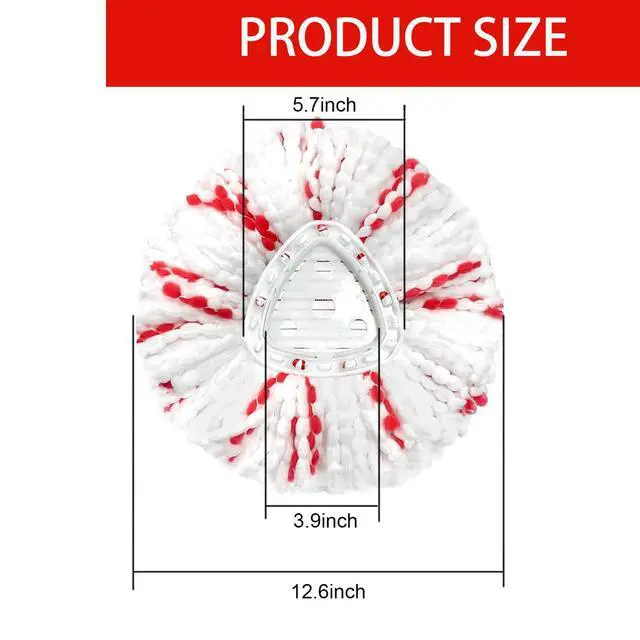 Alt view image 4 of 6 - 2 Pack Mop Heads Replacements - 40% More Cleaning Power, Spin Mop Heads Replacements for O Cedar Easy Wring 1-Tank System, Deep Cleaning, Microfiber and Machine Washable