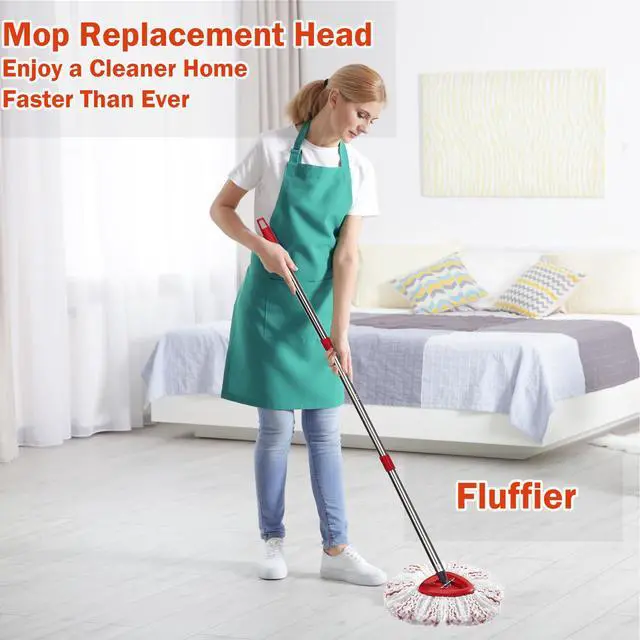 Alt view image 6 of 6 - 2 Pack Mop Heads Replacements - 40% More Cleaning Power, Spin Mop Heads Replacements for O Cedar Easy Wring 1-Tank System, Deep Cleaning, Microfiber and Machine Washable