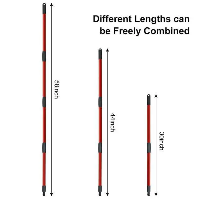 Alt view image 2 of 7 - Mop Handle Replacement for Ocedar 4 Section Mop Replace Handle Compatible with O-Cedar Spin Mop Refills and Brooms ocedar Mop Stick for Floor Clean, 30" to 58", American Thread Joint