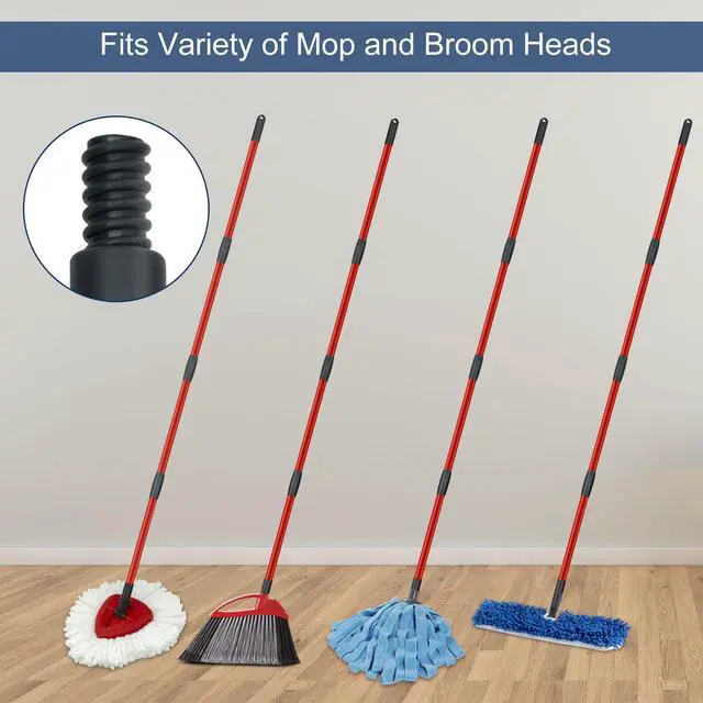 Alt view image 4 of 7 - Mop Handle Replacement for Ocedar 4 Section Mop Replace Handle Compatible with O-Cedar Spin Mop Refills and Brooms ocedar Mop Stick for Floor Clean, 30" to 58", American Thread Joint