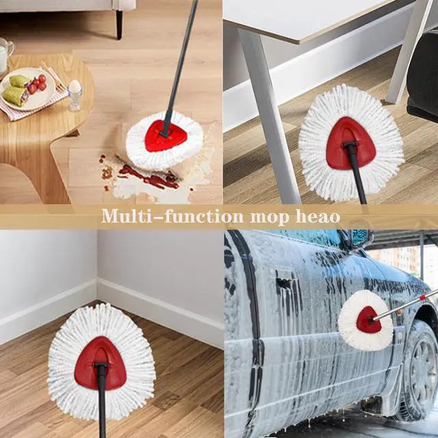 Alt view image 6 of 7 - 4 Pack Mop Replacement Heads for O-Ceda Mop Replace Head Spin Mop Heads Replacements, Microfiber Spin Mop Refills, Easy Cleaning Mop Head Machine Washable