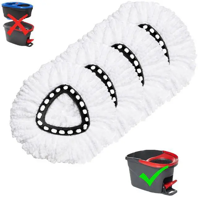 Main image of 4 Pack Mop Replacement Heads for O-Ceda EasyWrin Spin Mop, Microfiber Spin Mop Refills, Easy Cleaning Mop Head Replacement