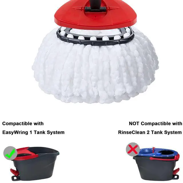 Alt view image 2 of 7 - 4 Pack Mop Replacement Heads for O-Ceda EasyWrin Spin Mop, Microfiber Spin Mop Refills, Easy Cleaning Mop Head Replacement