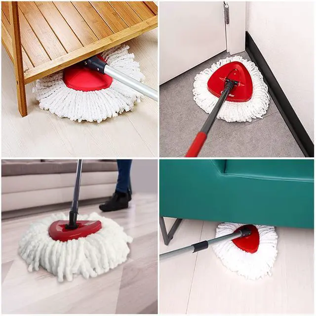 Alt view image 4 of 7 - 4 Pack Mop Replacement Heads for O-Ceda EasyWrin Spin Mop, Microfiber Spin Mop Refills, Easy Cleaning Mop Head Replacement