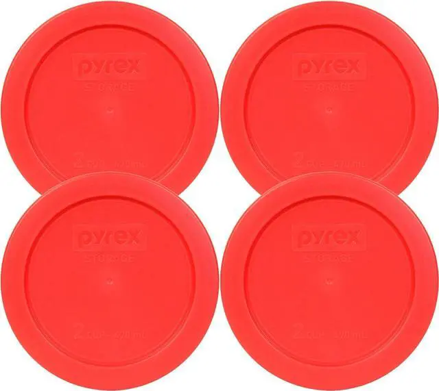 Main image of 7200-PC 2-Cup Red Food Storage Replacement Lid (4-Pack) - Made in USA