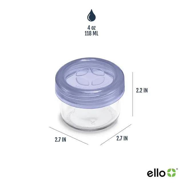 Alt view image 4 of 4 - Color Lock 3-Pack 4oz Reusable Glass Condiment Containers with Screw-on Leak-Proof Lid, Perfect for Salad Dressing Sauce Dips, Lunchbox Picnic, BPA-Free, Purple Rain