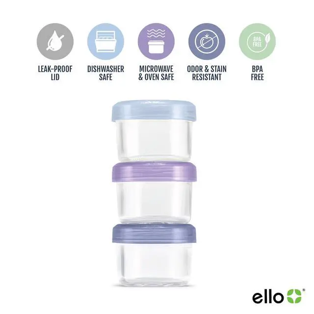 Alt view image 3 of 4 - Color Lock 3-Pack 4oz Reusable Glass Condiment Containers with Screw-on Leak-Proof Lid, Perfect for Salad Dressing Sauce Dips, Lunchbox Picnic, BPA-Free, Purple Rain
