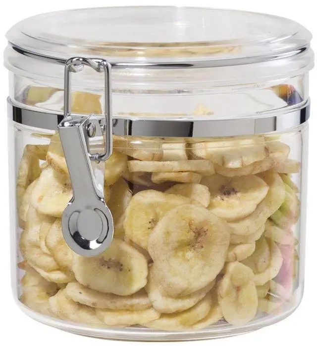 Main image of Clear Canister with Clamp Lid, 38 oz - Large Airtight Food Storage Container, for Kitchen & Pantry Storage of Bulk, Dry Foods Including Pasta, Flour, Sugar, Coffee, Rice, Tea, Spices & Herbs