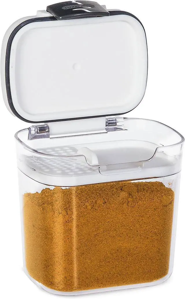Main image of Mini Spice & Herb Storage Container 1.5 Cups, Airtight, Clear Plastic for Baking Soda, Powder, and Snacks