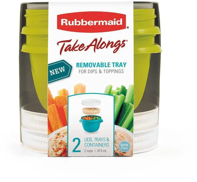 Main image of TakeAlongs Snacking Food Storage Containers, 2 Cups Size - 2 Lids, Trays, and Containers 7S87