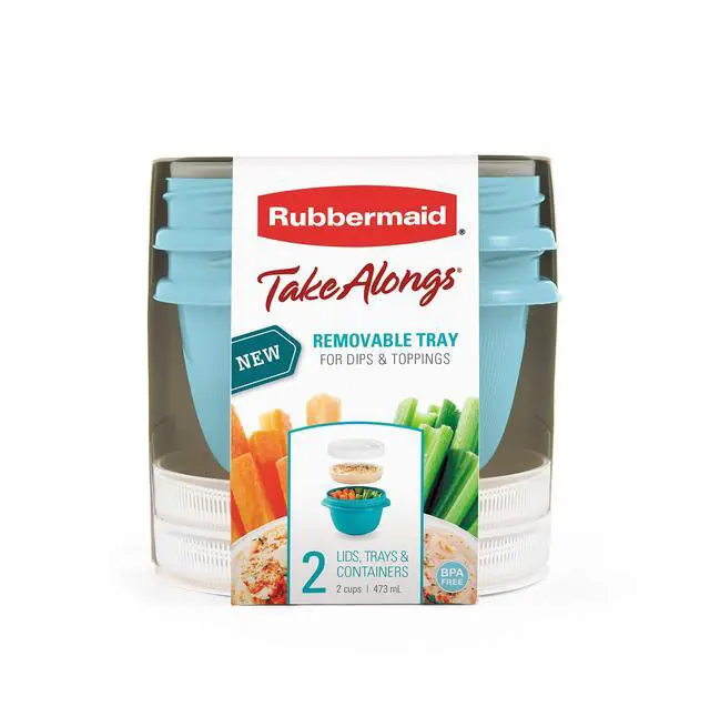 Alt view image 2 of 3 - TakeAlongs Snacking Food Storage Containers, 2 Cups Size - 2 Lids, Trays, and Containers 7S87