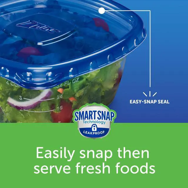 Alt view image 6 of 7 - Food Storage Meal Prep Containers Reusable for Kitchen Organization, Smart Snap Technology, Dishwasher Safe, Mini Square, 8 Count