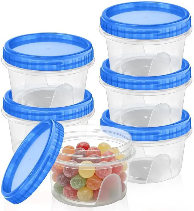 Main image of 6 Pack Freezer Containers with Screw On Lids, 12 Oz Stackable Reusable Plastic Storage Container, Airtight Plastic Food Storage Containers with Twist Top Lids for Food Soup Jello Sauce