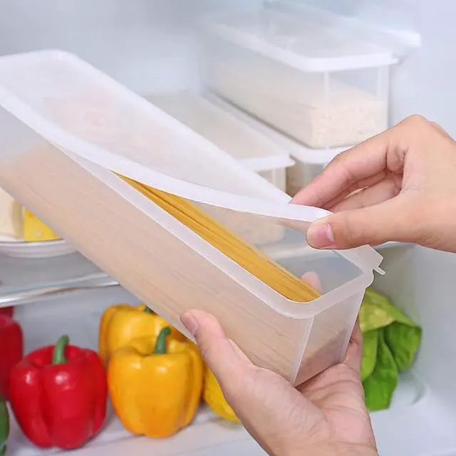 Alt view image 3 of 6 - Pasta Container Noodle Food Storage Spaghetti Keeper Box with White Cover