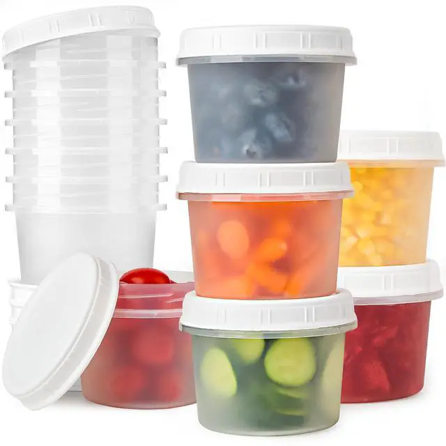 Main image of 6 Pack - 20 Oz Food Storage Containers with Screw Lids, Airtight Plastic Small Freezer Storage Container for Ice Cream, Overnight Oats, Snack, Soup, Portion and Meal Prep Container