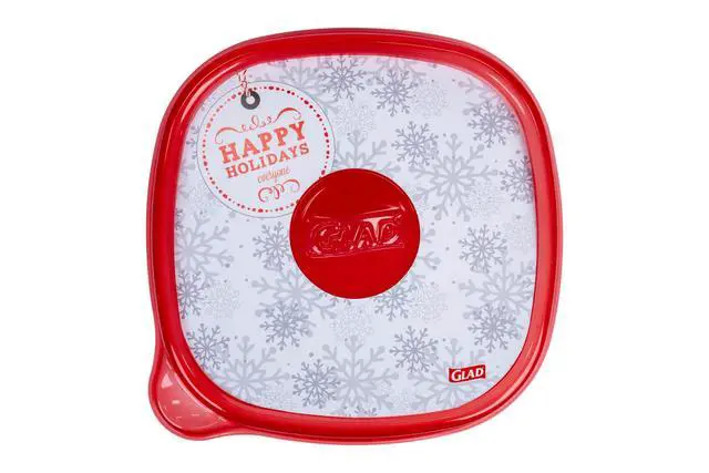 Alt view image 7 of 7 - GladWare Holiday Food Storage Containers with Reversible Gift Tags, Large Square BPA Free Plastic for Holiday Cookies and Gifting, Microwave Freezer Dishwasher Safe, 42 Oz, 3 Count