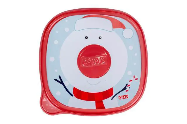 Alt view image 6 of 7 - GladWare Holiday Food Storage Containers with Reversible Gift Tags, Large Square BPA Free Plastic for Holiday Cookies and Gifting, Microwave Freezer Dishwasher Safe, 42 Oz, 3 Count