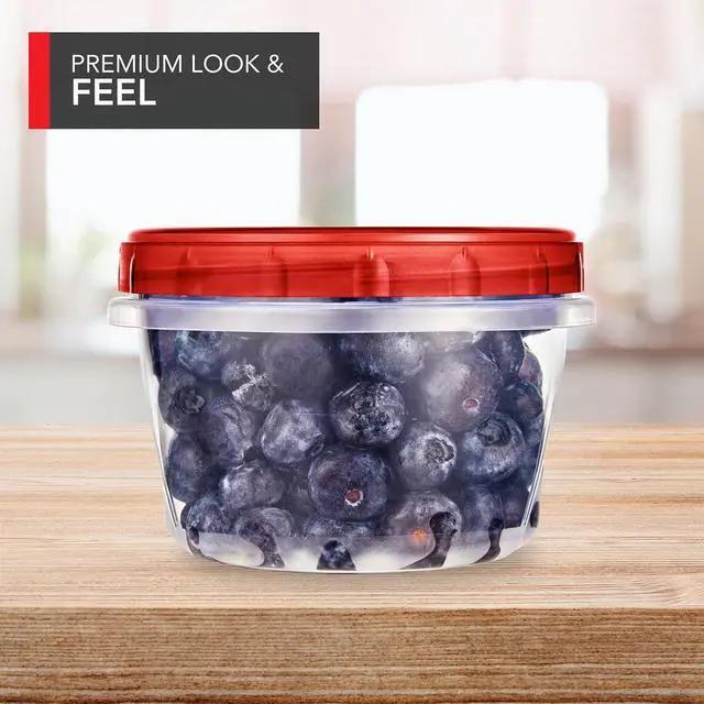 Alt view image 6 of 7 - 16oz Plastic Containers with Red Twist Top Lids (10 Pack) 2-Cup Freezer Containers for Leftovers, Airtight Reusable Soup Storage, Microwave & Dishwasher Safe