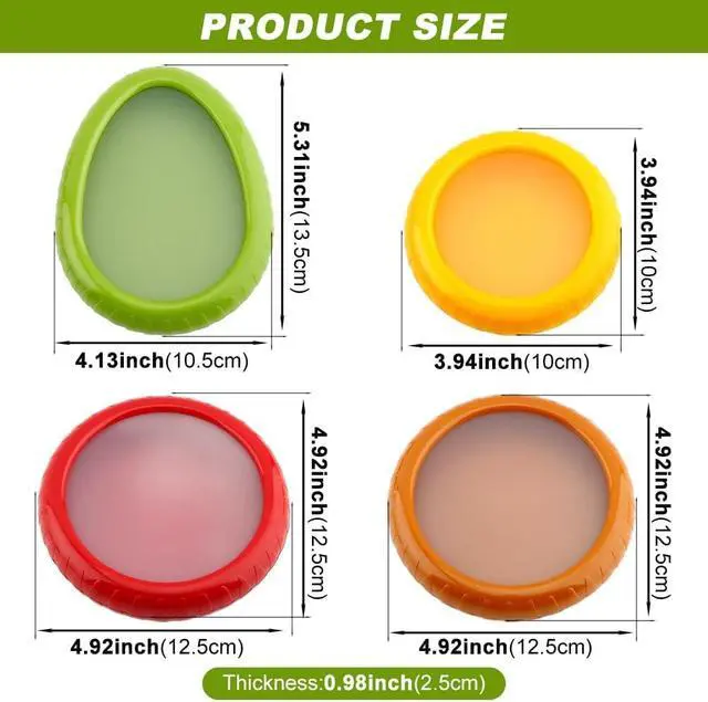 Alt view image 2 of 7 - Avocado Saver and Tomato Holder - Set of 4 Reusable Storage Containers for Fridge - Ideal for Garlic, Onions, Lemons, and Potatoes