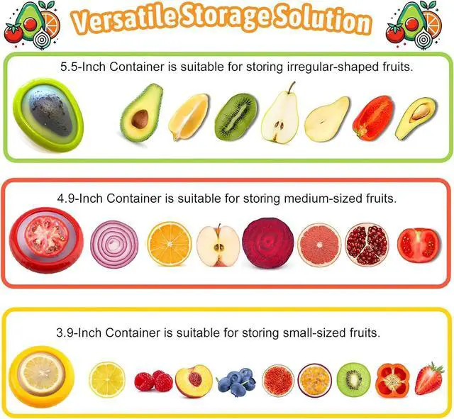 Alt view image 4 of 7 - Avocado Saver and Tomato Holder - Set of 4 Reusable Storage Containers for Fridge - Ideal for Garlic, Onions, Lemons, and Potatoes
